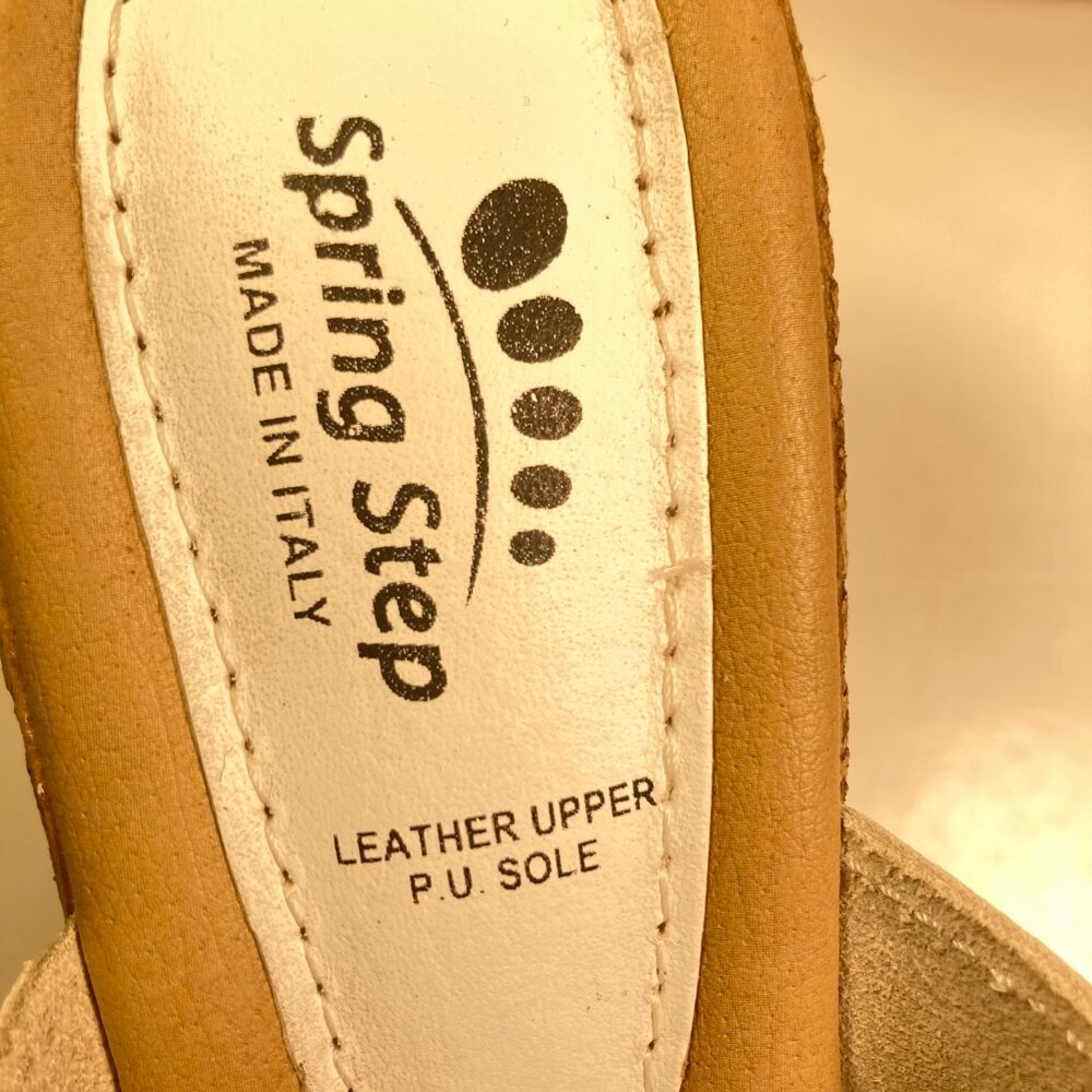 Spring Step Laser Cut Wedge Leather Sandals Size US 7 /  Eur 38 - Picture 6 of 6